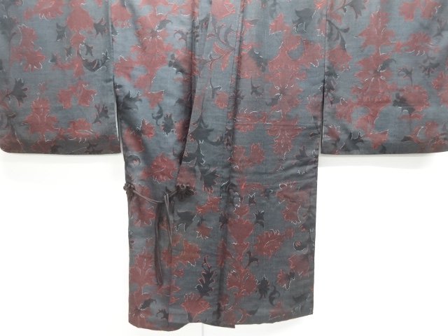 JAPANESE KIMONO / DOCHUGI COAT / WOVEN FLOWER SARASA